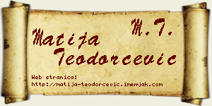 Matija Teodorčević vizit kartica